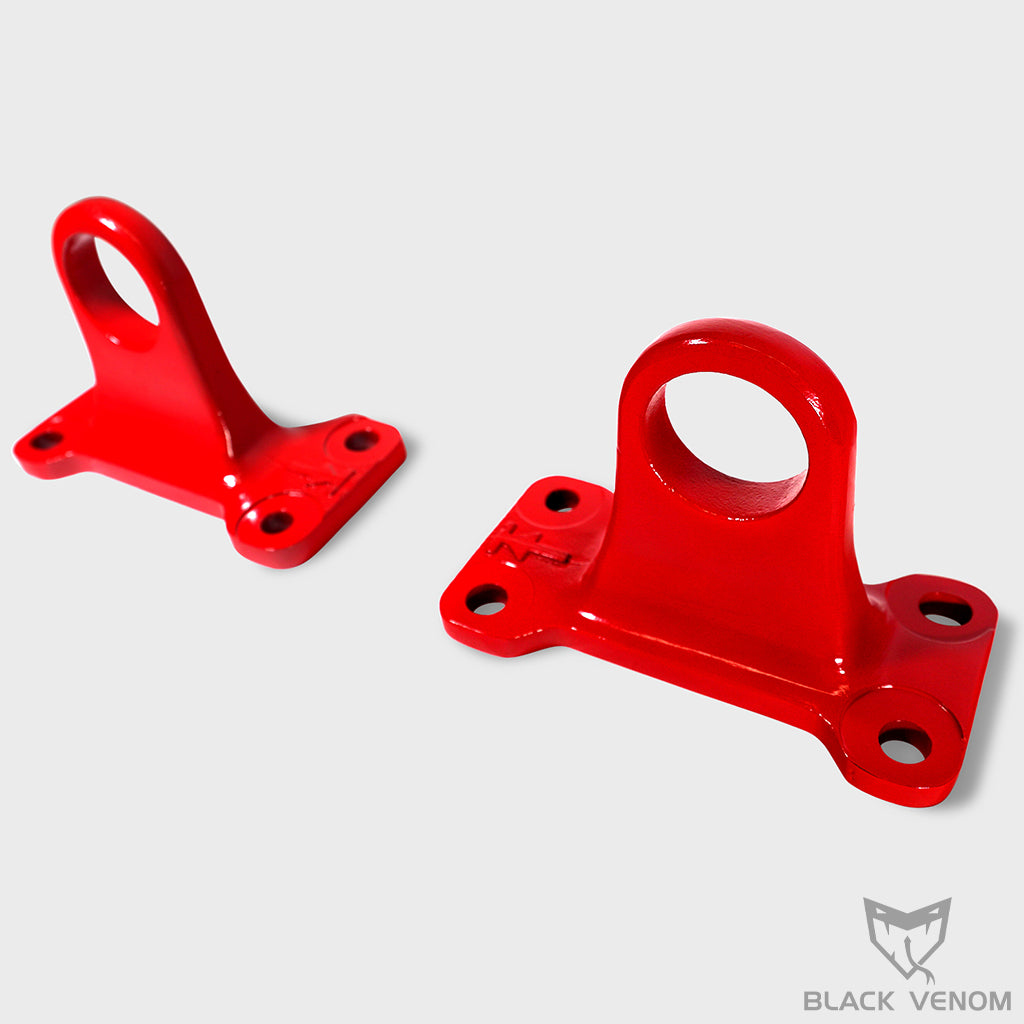 Red Recovery Tow Hook Points Steel Towing to suit Landrover Defender 90/110 Rear Bumper (2020-2023)