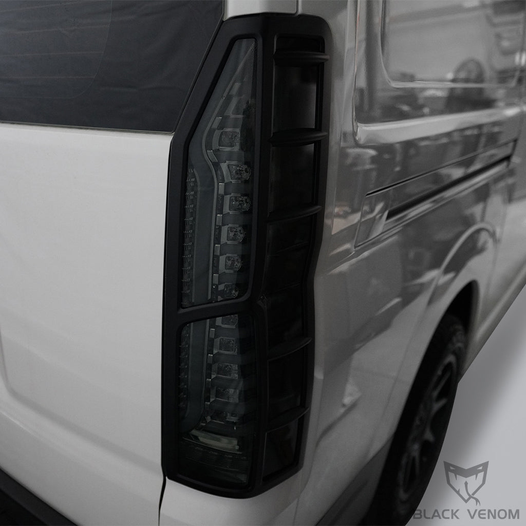 Cosmetic Black Headlight Tail Light Trims to suit Toyota Hiace Van 2019-2023 LWB & SLWB