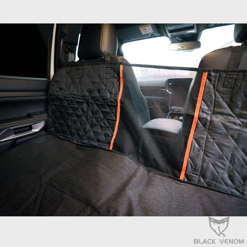 Black Pet Seat Cover for Cars Ute Pick Up WaterProof & Hammock Mesh Window