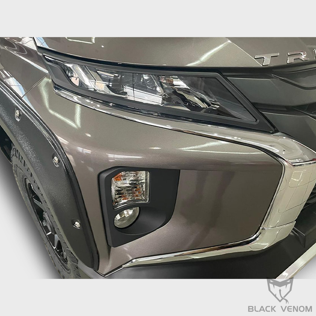 Cosmetic Black Headlight Tail Light Trims to suit Mitsubishi Triton MR 2018-2023