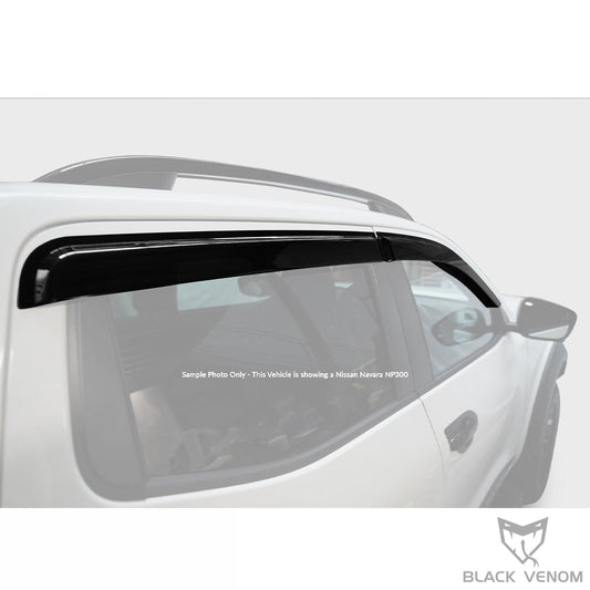 Smoke Tinted Tape-On Side Window Vent Visor Deflectors for 4x4 Cars Ute Pick Up