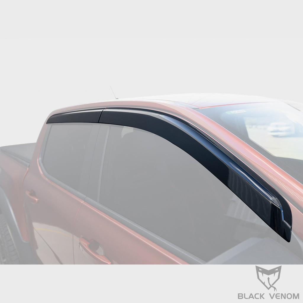Black Bonnet Protector + Weathershields + Headlight Tail Light Trims to suit Next Gen Ford Ranger XLT Sport Wildtrak & Raptor 2022-2023