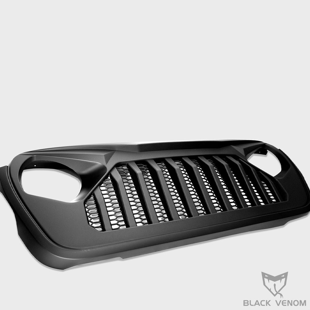 Black Front Grille Mesh Angry Bird Grill to suit Jeep Wrangler JL & Gladiator Rubicon Unlimited Sport