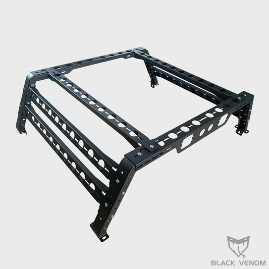 Black Universal Ute Tub Rack Powdercoated Steel Adjustable Height to suit Pick Up 4x4